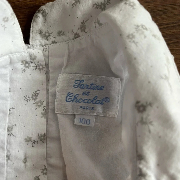 TARTINE ET CHOCOLAT Bébé/Baby | White dress with Grey/Grey Flowers - Picture 10 of 14